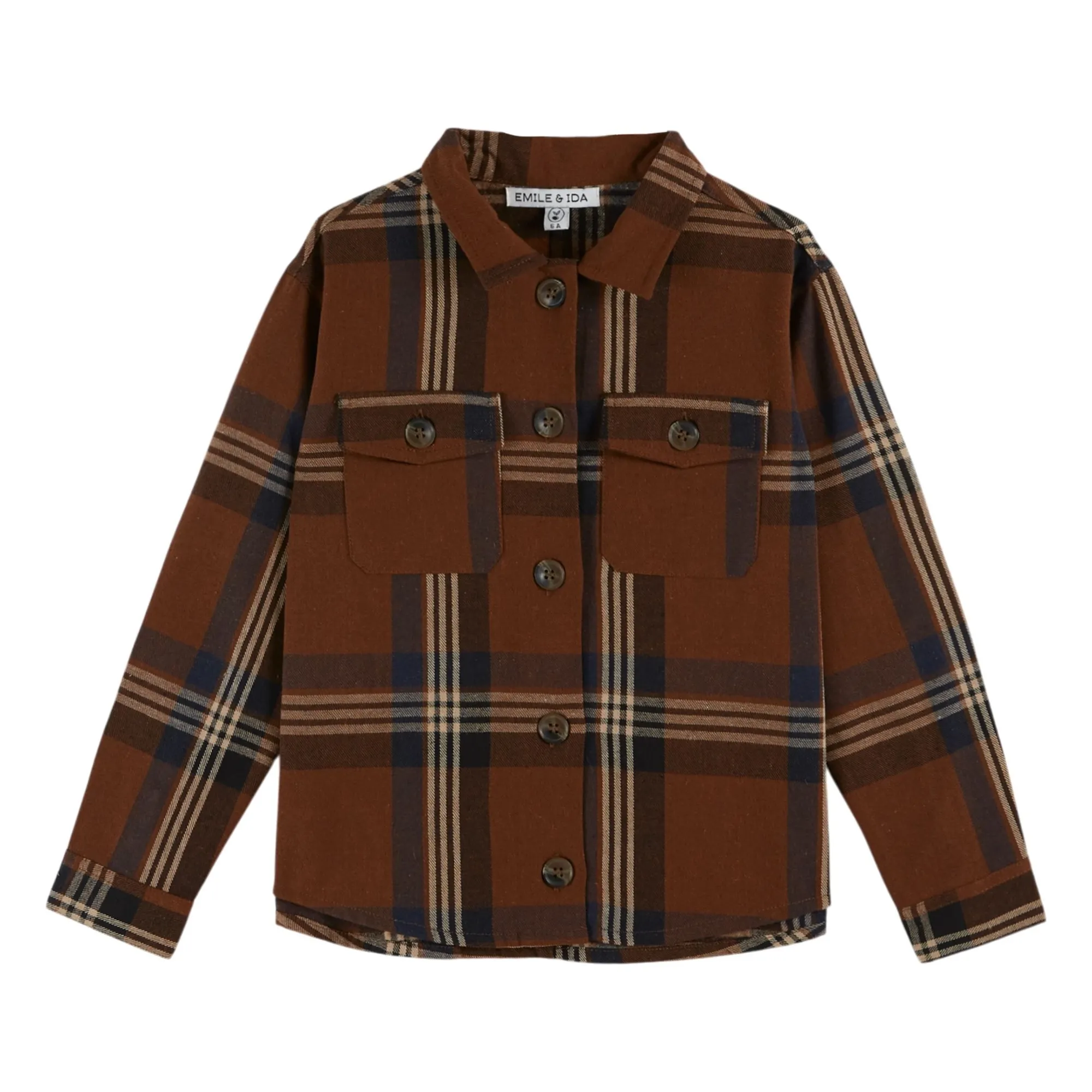 Emile Et Ida Brown Carreaux Flannel Shirt