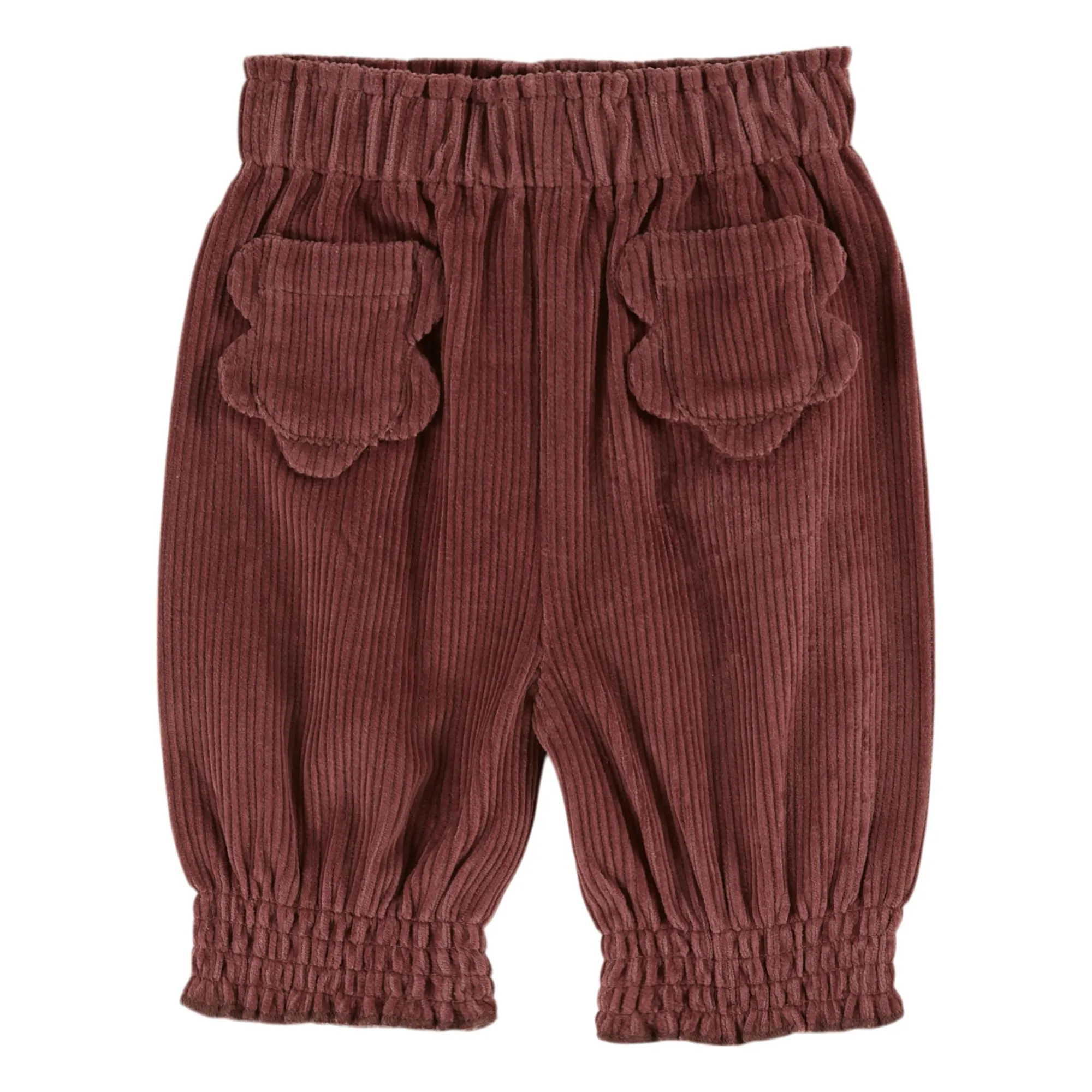 Emile et Ida Elasticated Pants Floral Pockets Corduroy Dark