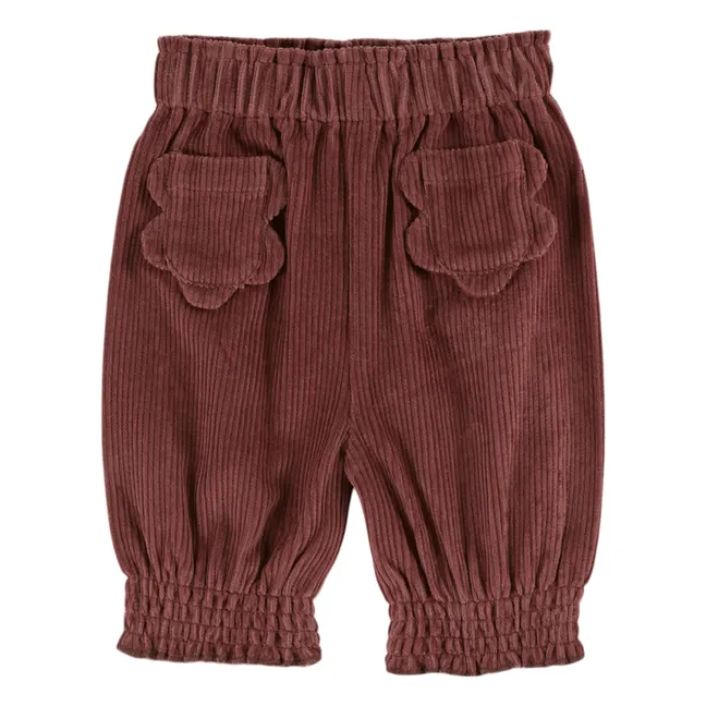 Pantalones Elásticos Bolsillos Florales Pana | Violine