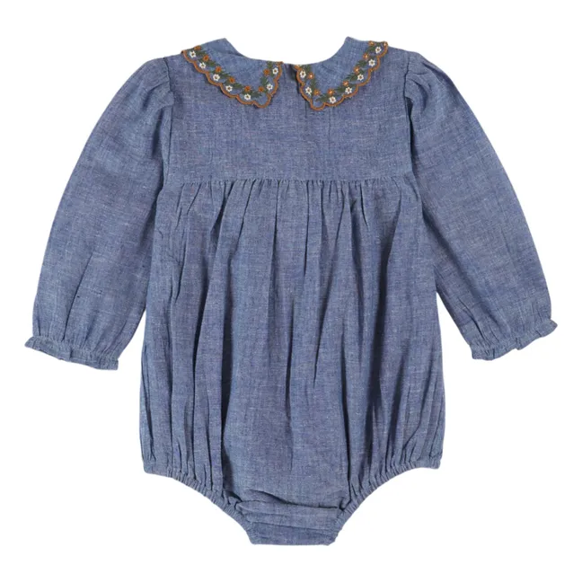 Barboteuse Smockée | Bleu