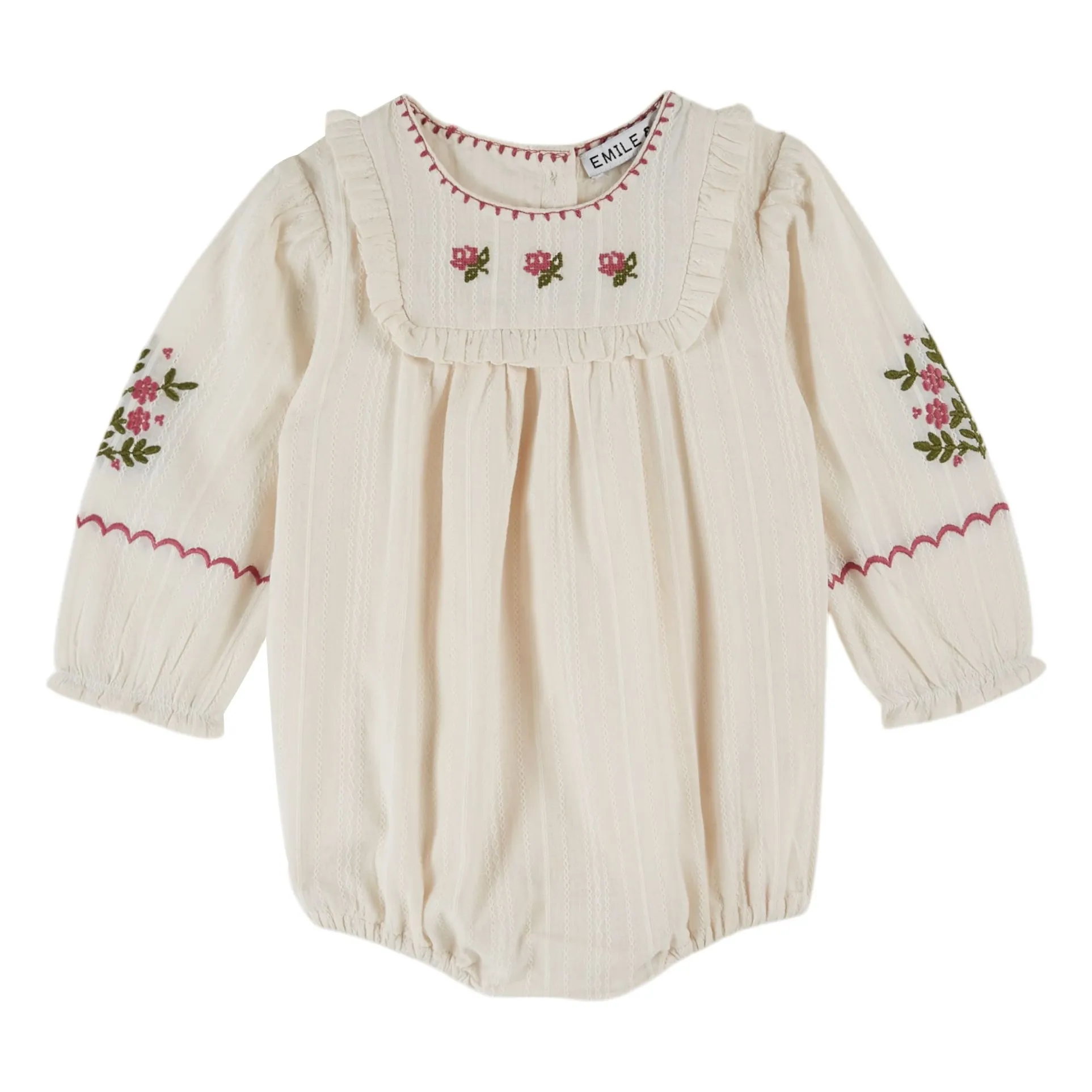Emile Et Ida Cream Rosebud Romper