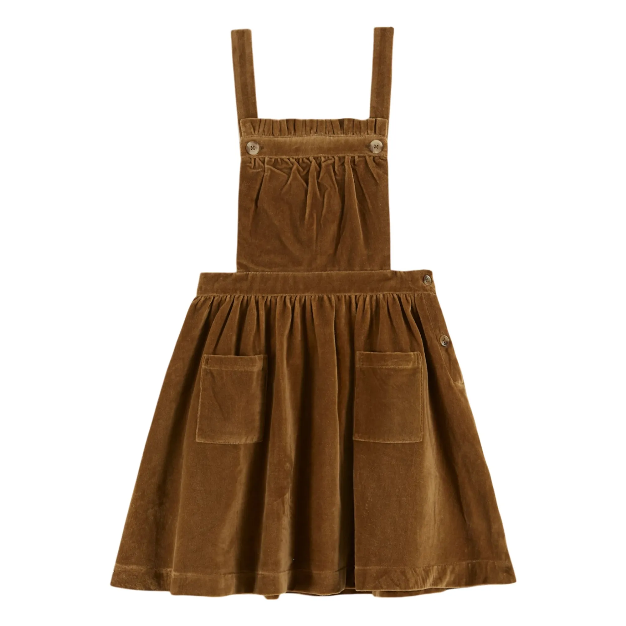 Emile Et Ida Bronze Velvet Apron Dress