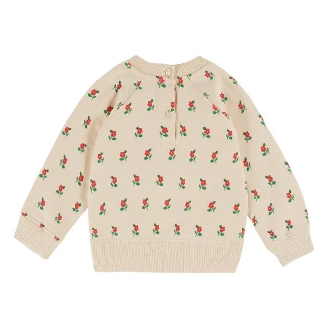 Sweat Fleuri Coton Bio | Ecru
