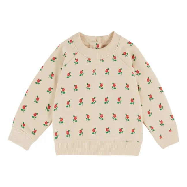Sweat Fleuri Coton Bio | Ecru