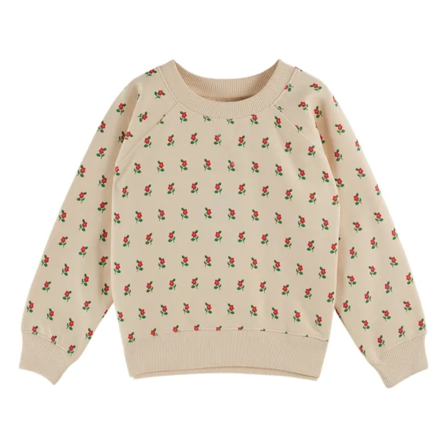 Sweat Fleuri Coton Bio | Ecru