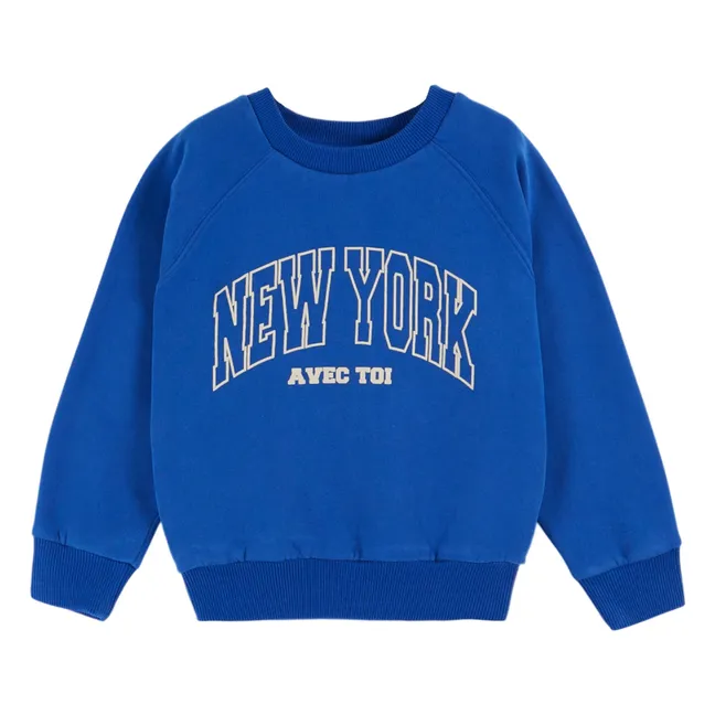 Sweat New York Coton Bio | Bleu roi