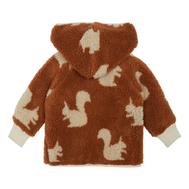 Manteau Façon Sherpa Ecureuils Bébé | Marron