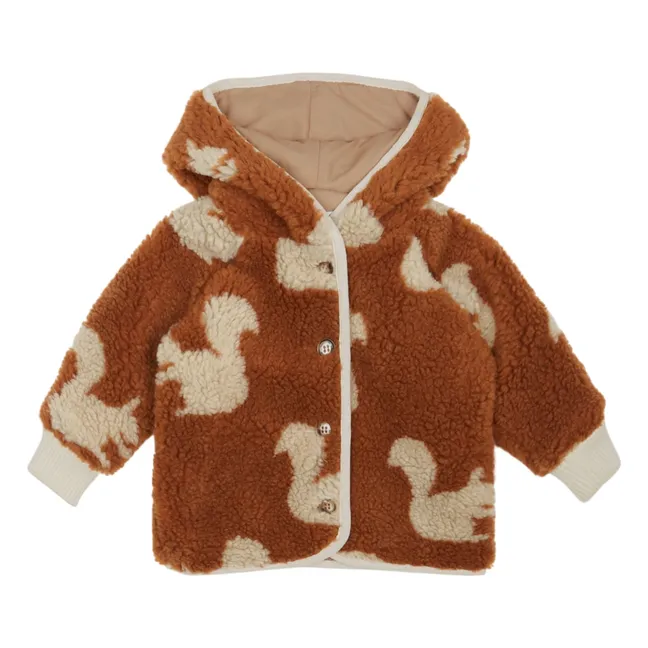 Manteau Façon Sherpa Ecureuils Bébé | Marron