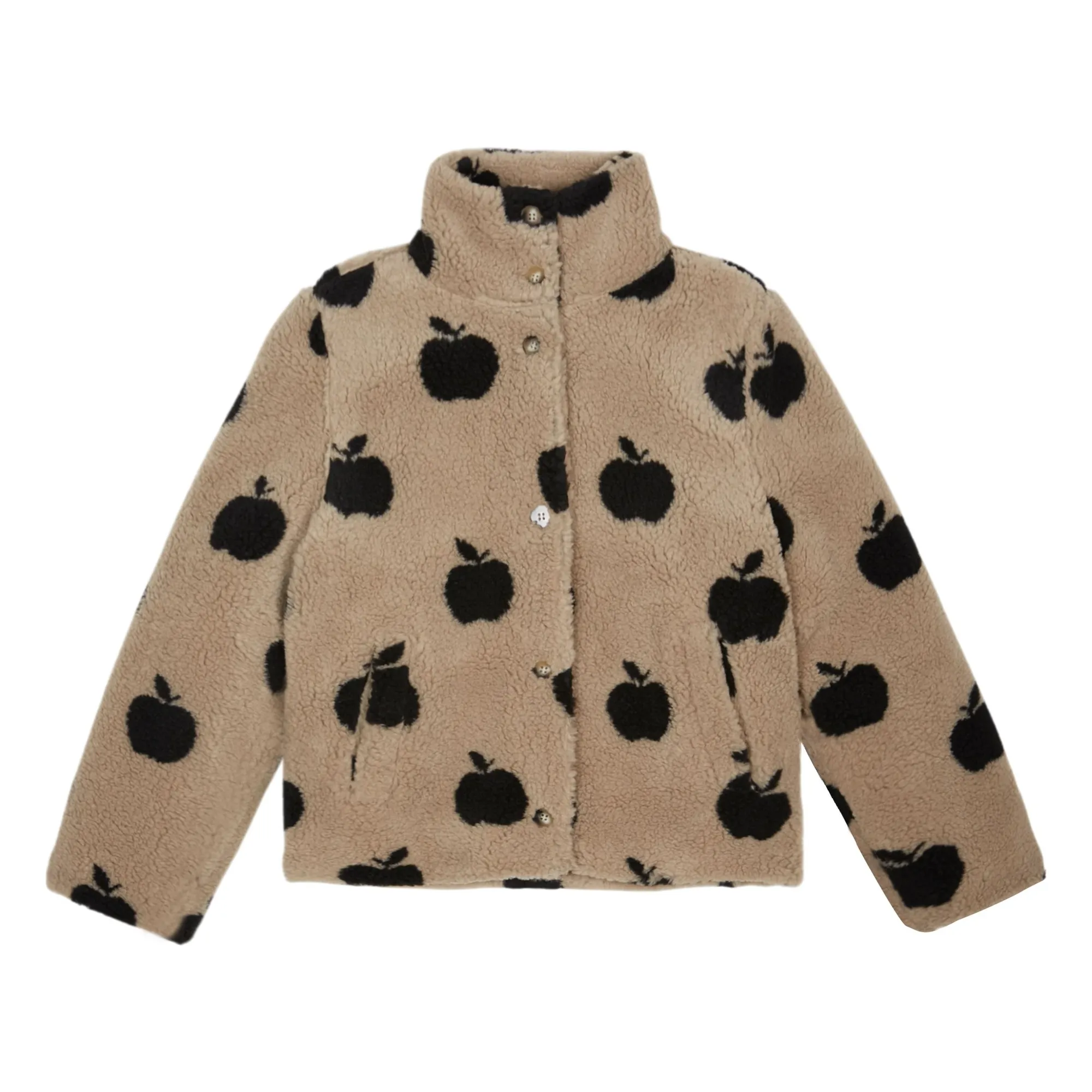 Emile Et Ida Beige Apple Sherpa Coat