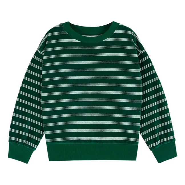 Sweat Rayé Coton Bio | Vert