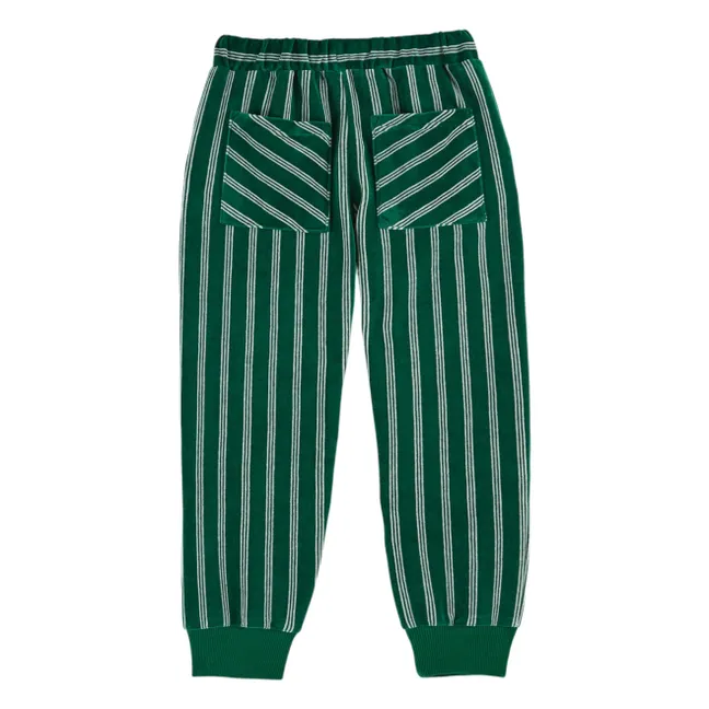 Striped Velvet Jogger | Green