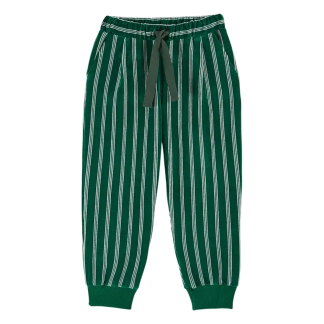 Striped Velvet Jogger | Green