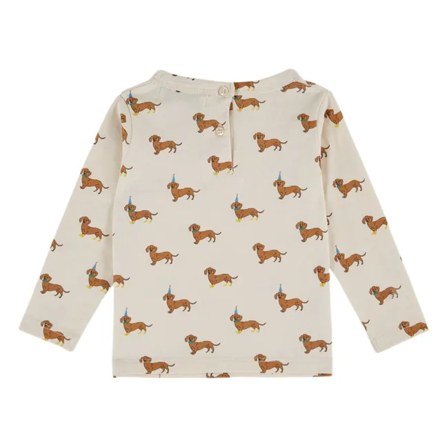 T-shirt Chiens Coton Bio | Ecru
