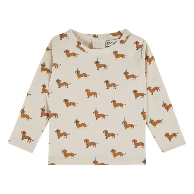 T-shirt Chiens Coton Bio | Ecru