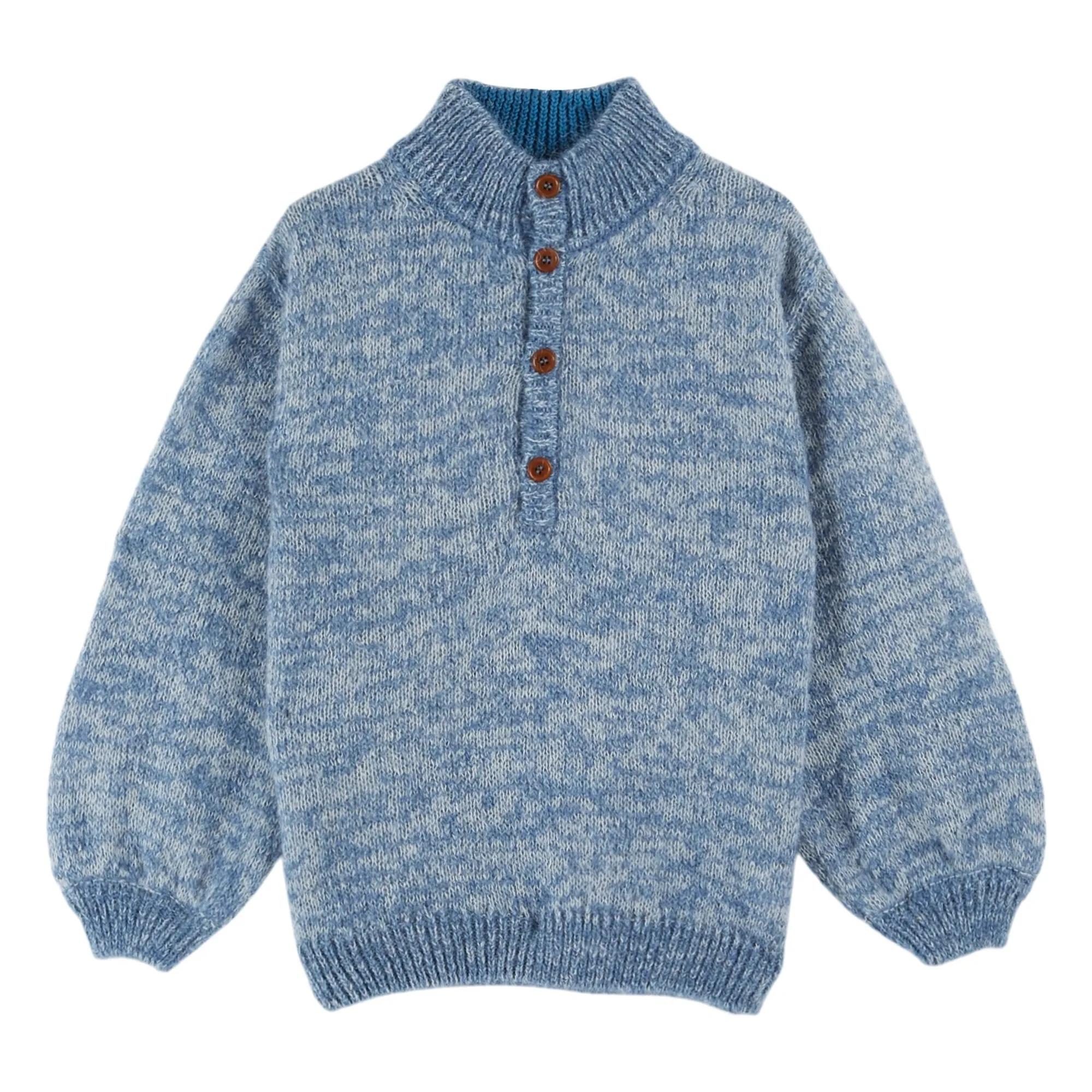 Emile Et Ida Blue Wool Chiné Sweater