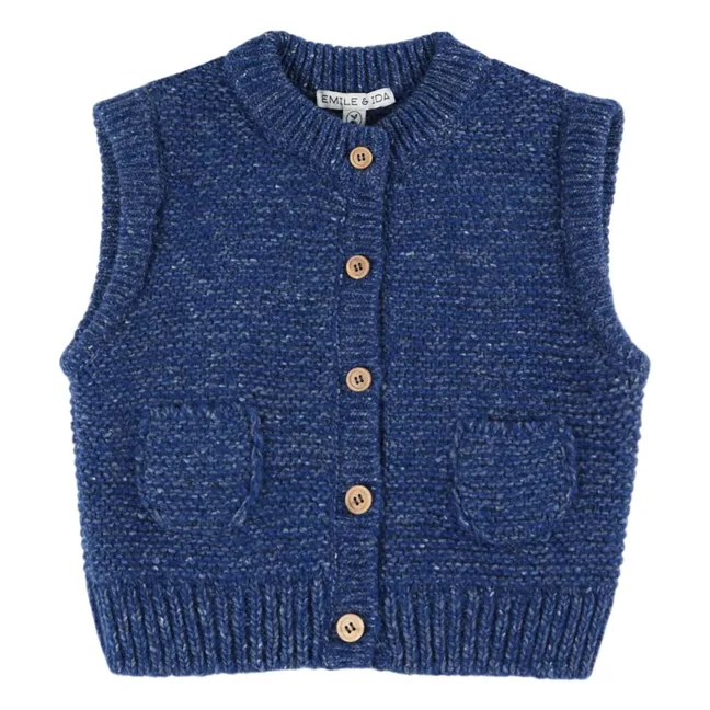 Gilet Sans Manches Laine | Bleu