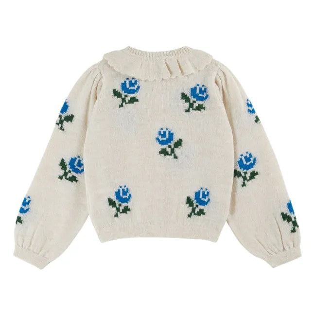Cardigan Flowers | Ecru