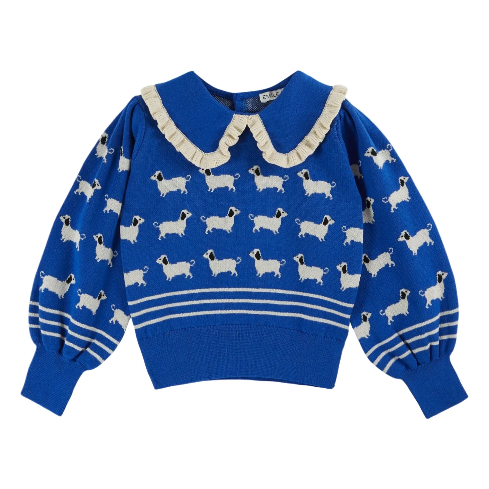 Emile Et Ida Royal Blue Dogs Sweater