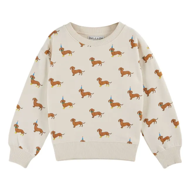 Sweat Chiens Coton Bio | Ecru