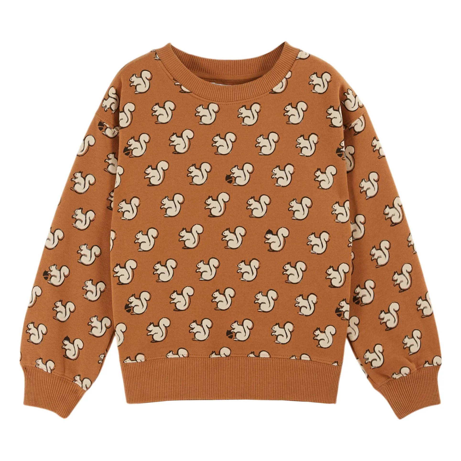 Emile Et Ida Caramel Squirrels Organic Cotton Sweatshirt