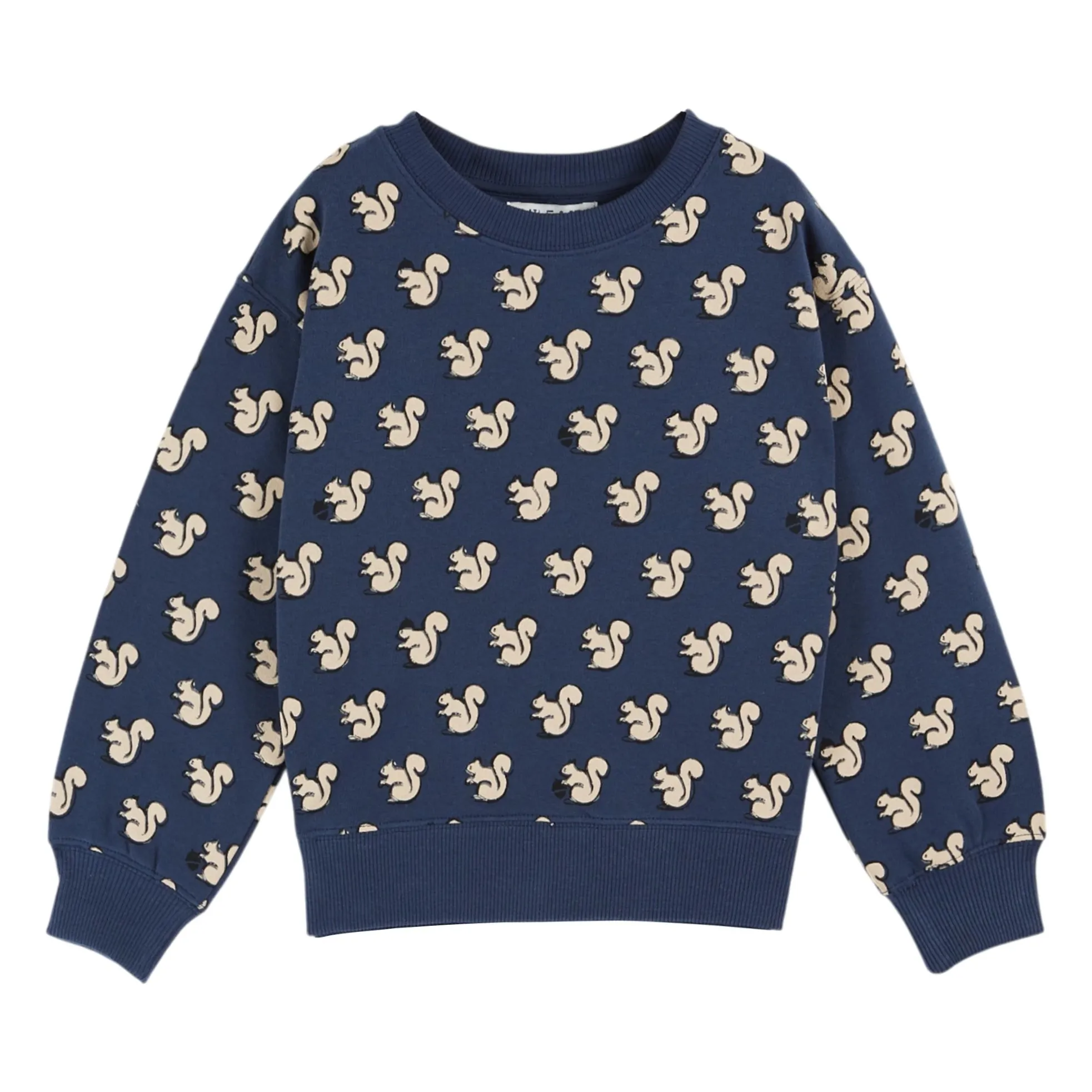 Emile Et Ida Midnight Blue Squirrels Organic Cotton Sweatshirt