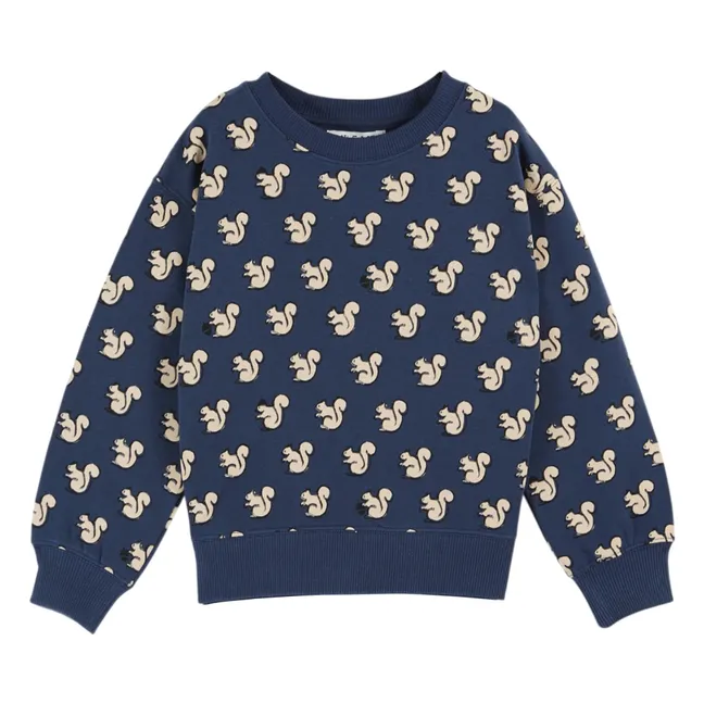 Sweat Ecureuils Coton Bio | Bleu nuit