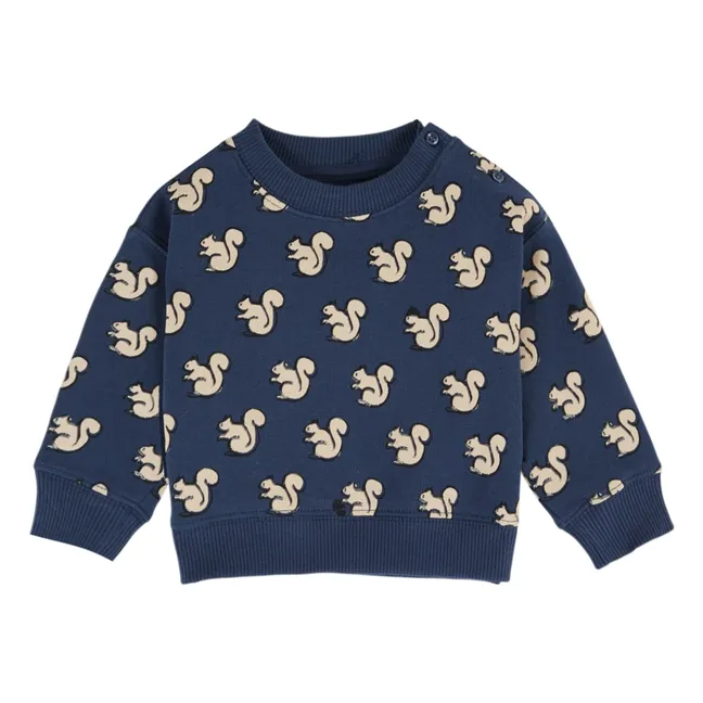 Sweat Ecureuils Coton Bio | Bleu nuit