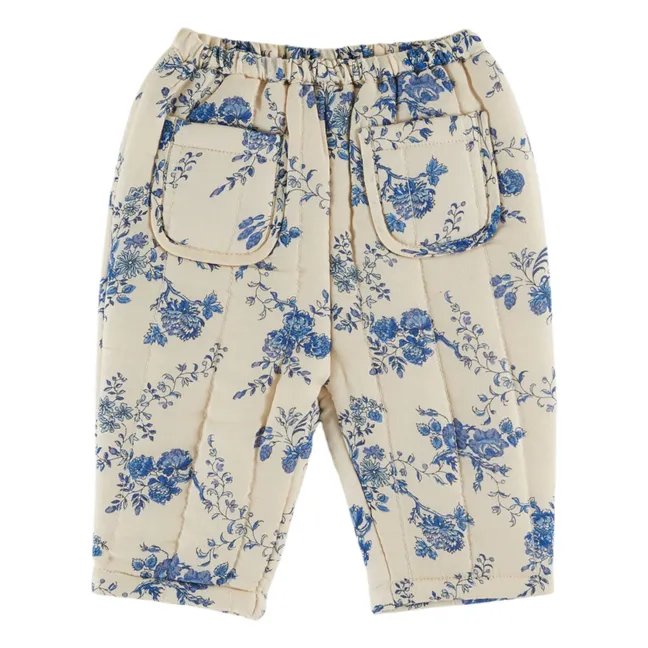Pantalon Quilté Fleuri | Ecru
