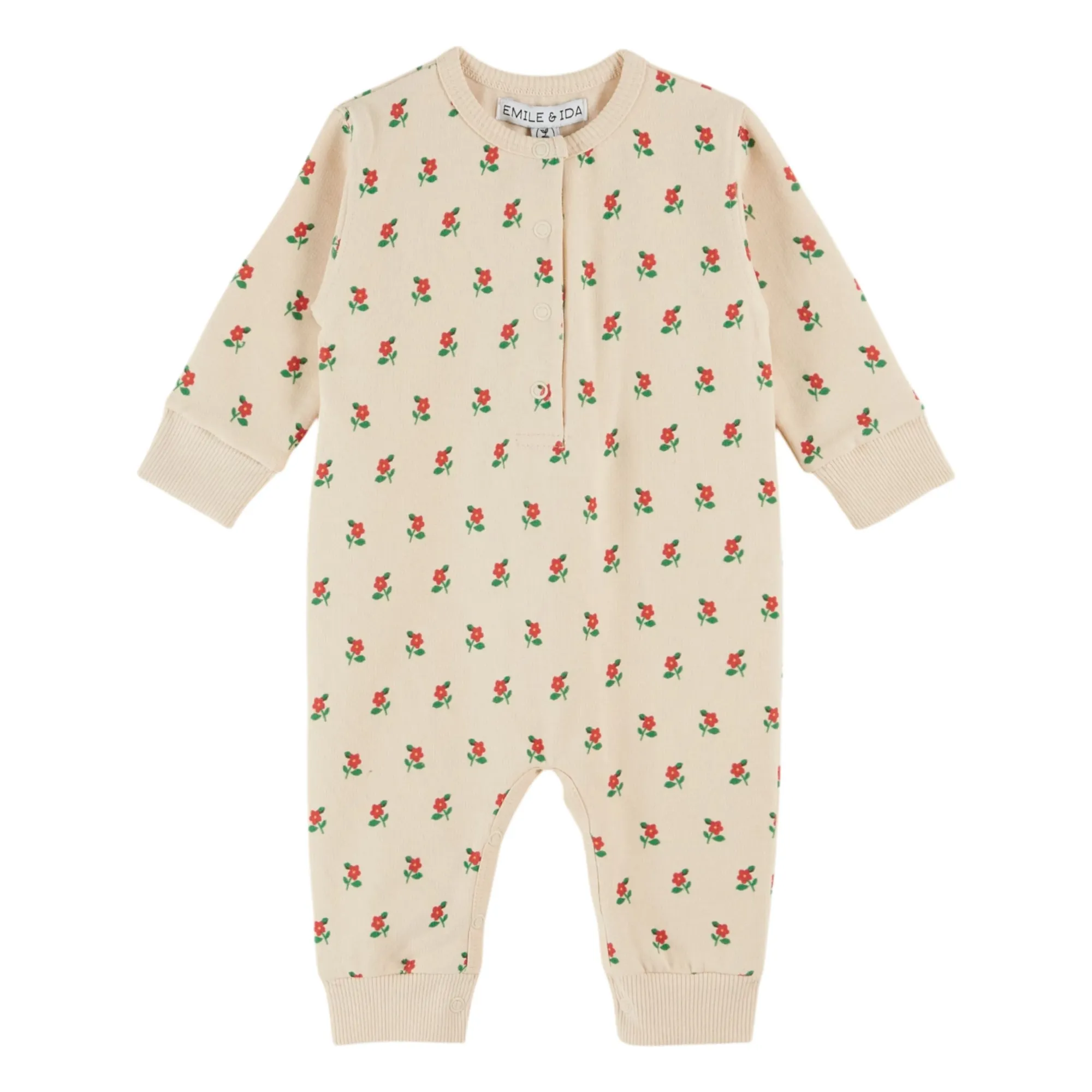 Emile Et Ida Ecru Floral Fleece Jumpsuit