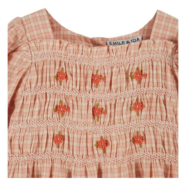 Gerafftes Kleid Schulmädchen | Rosa