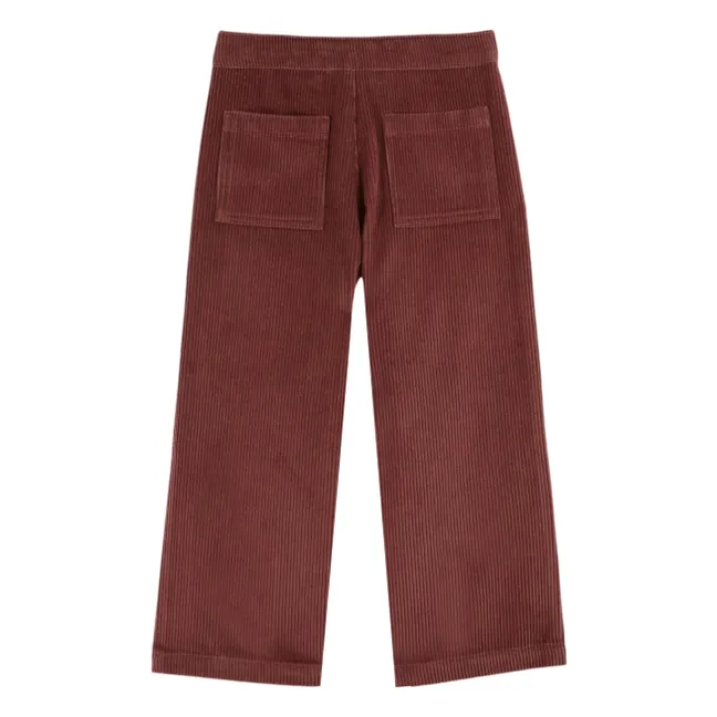 Tasche Pantaloni di velluto a coste Fiori | Viola scuro