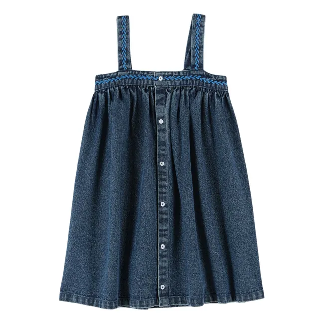 Robe en Jean à Bretelles | Bleu
