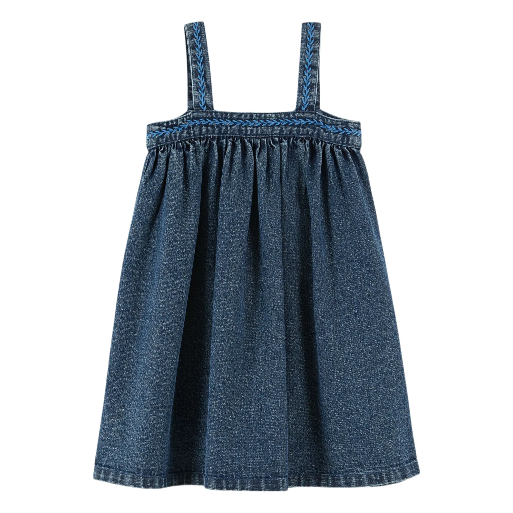 Emile Et Ida Blue Strapless Jean Dress