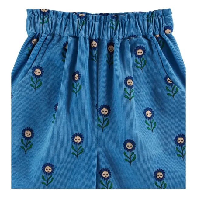 Pantalón Flower de pana | Azul