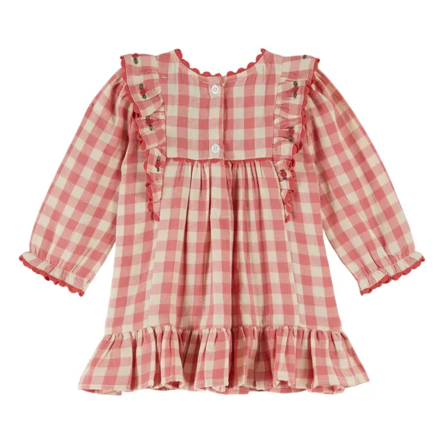Gingham Ruffle Dress | Pink
