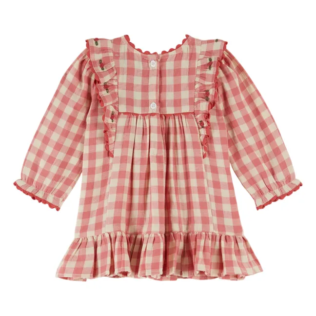 Robe Volants Vichy | Rose