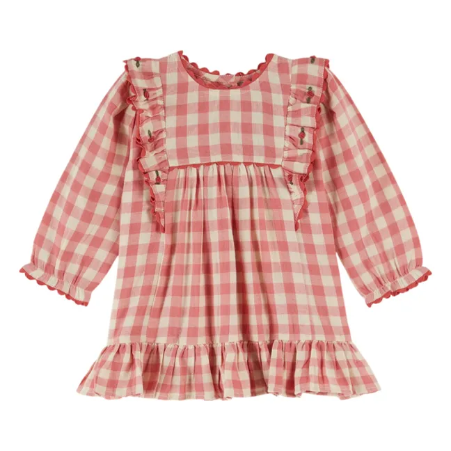 Gingham Ruffle Dress | Pink