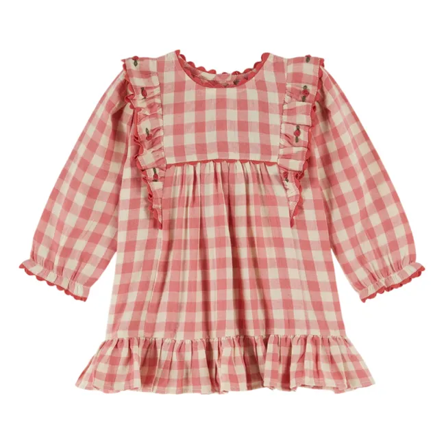Robe Volants Vichy | Rose
