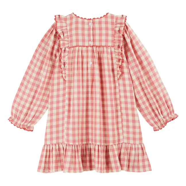 Robe Volants Vichy | Rose
