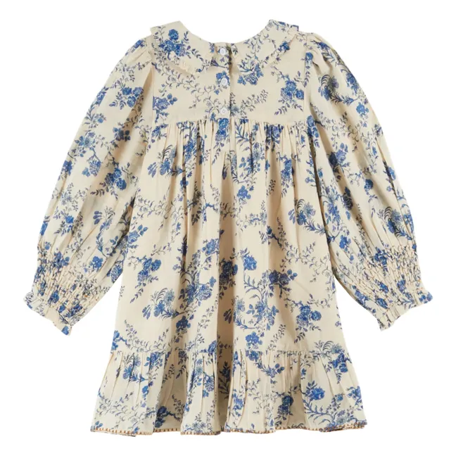 Abito a fiori con calze | Ecru