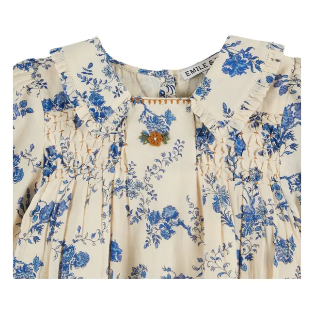 Abito a fiori con calze | Ecru