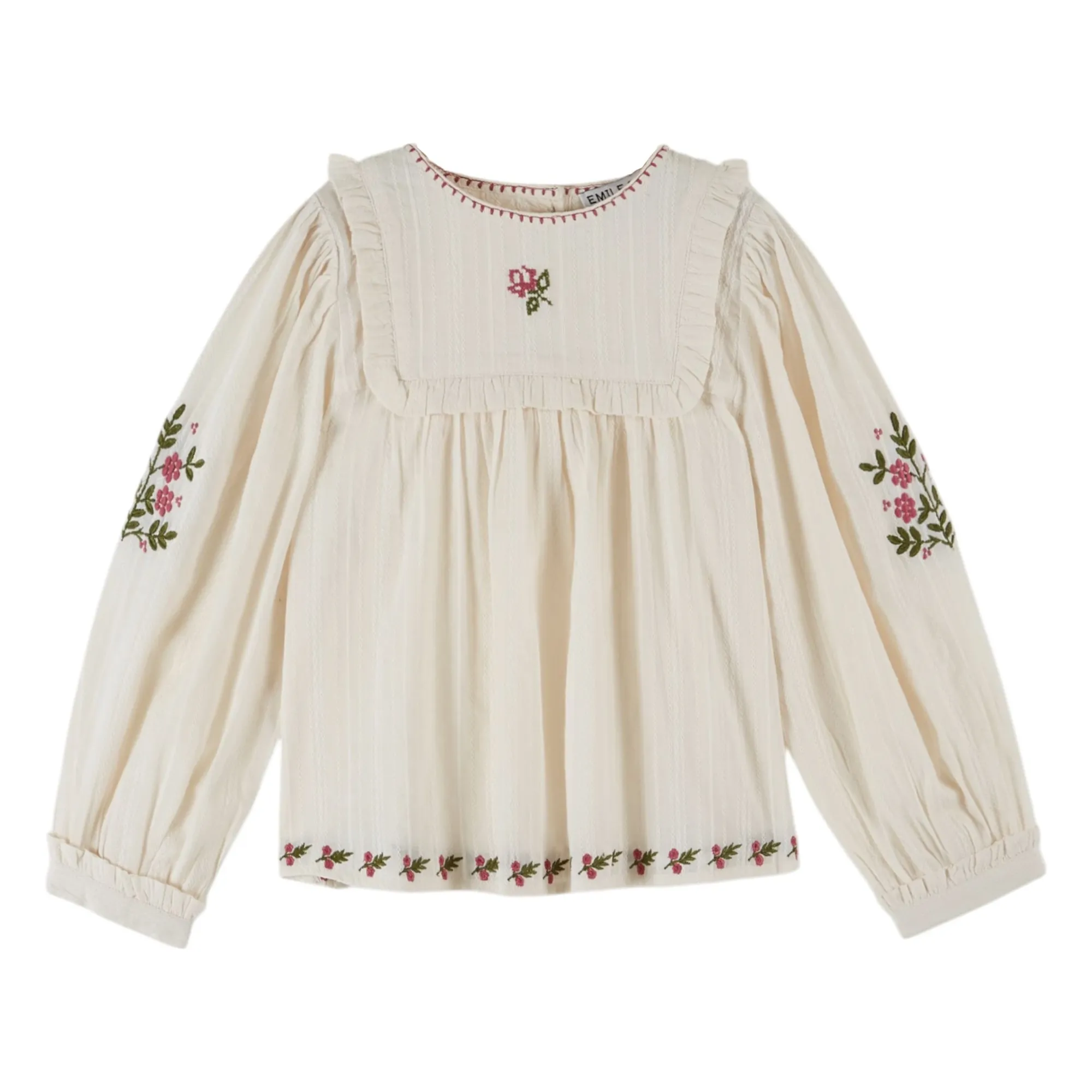Emile Et Ida Cream Embroidered Blouse