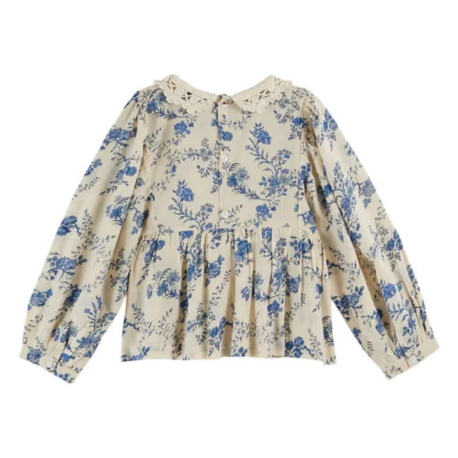 Blouse Col Crochet Fleurie | Ecru