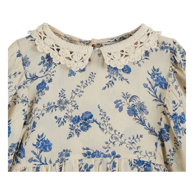 Blouse Col Crochet Fleurie | Ecru