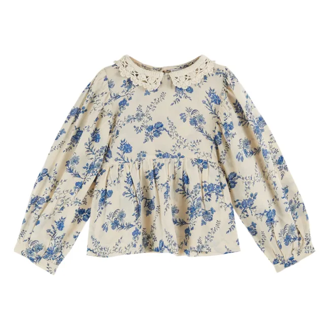 Blouse Col Crochet Fleurie | Ecru