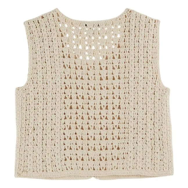 Sleeveless Crochet Vest | Ecru