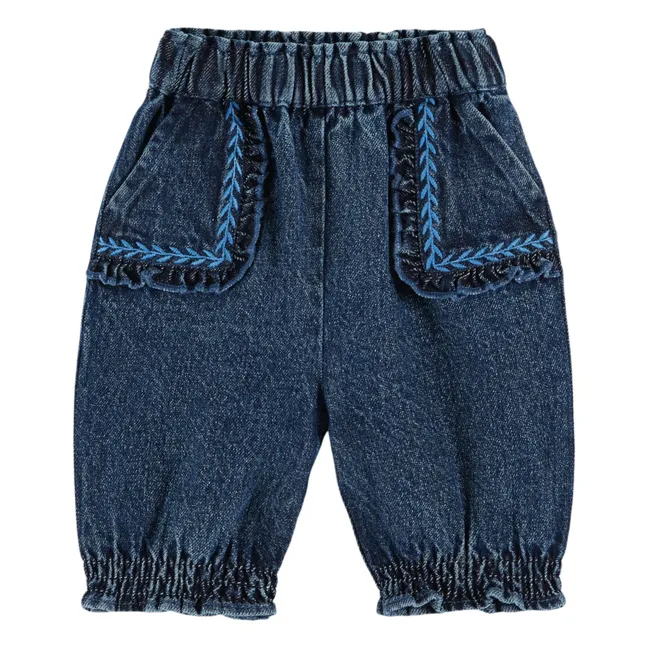 Jean Brodé Bébé | Bleu