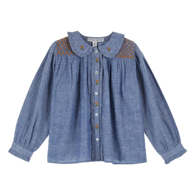 Blouse Smockée | Bleu