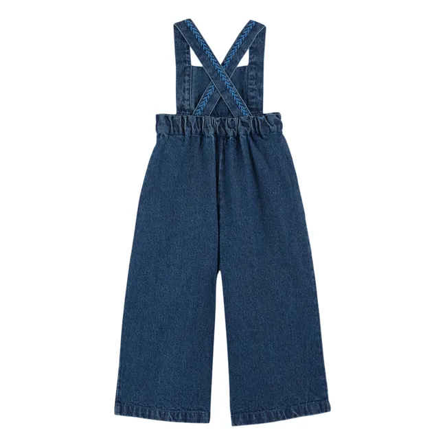 Salopette en Jean Brodée | Bleu