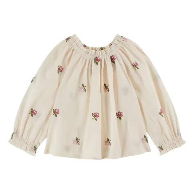 Blusa Roses Brodées | Crema